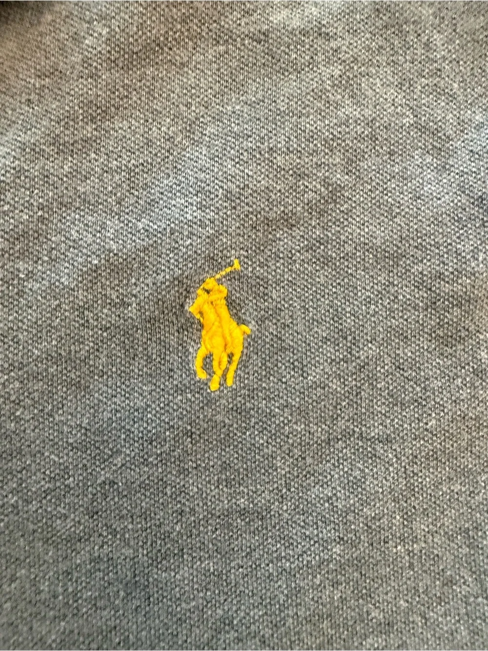 Polo Ralph Lauren Charcoal Grey Yellow Pony Short Sleeve Polo Shirt Medium